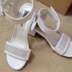 Rachel Shoes White and Silver Kids Dress Shoes